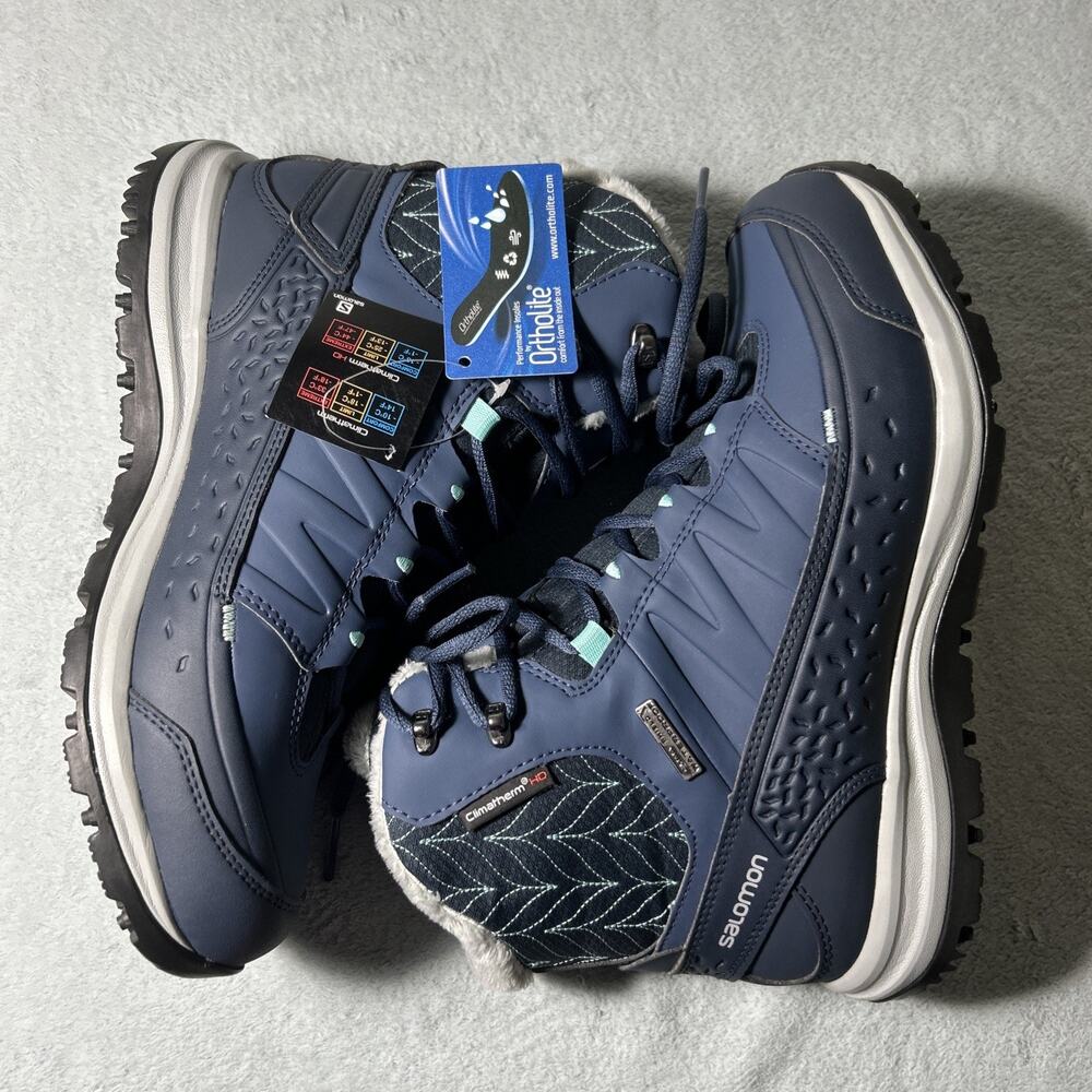 NWT Salomon Kaina Mid Climatherm Boots Womens 8 Fur Waterproof Shield Hiking